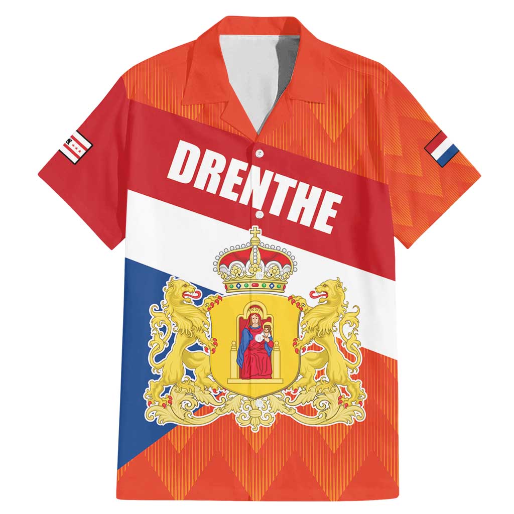 Netherlands Drenthe Province Personalized Family Matching Mermaid Dress and Hawaiian Shirt Flag of Drenthe
