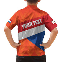 Netherlands Drenthe Province Personalized Family Matching Off The Shoulder Long Sleeve Dress and Hawaiian Shirt Flag of Drenthe