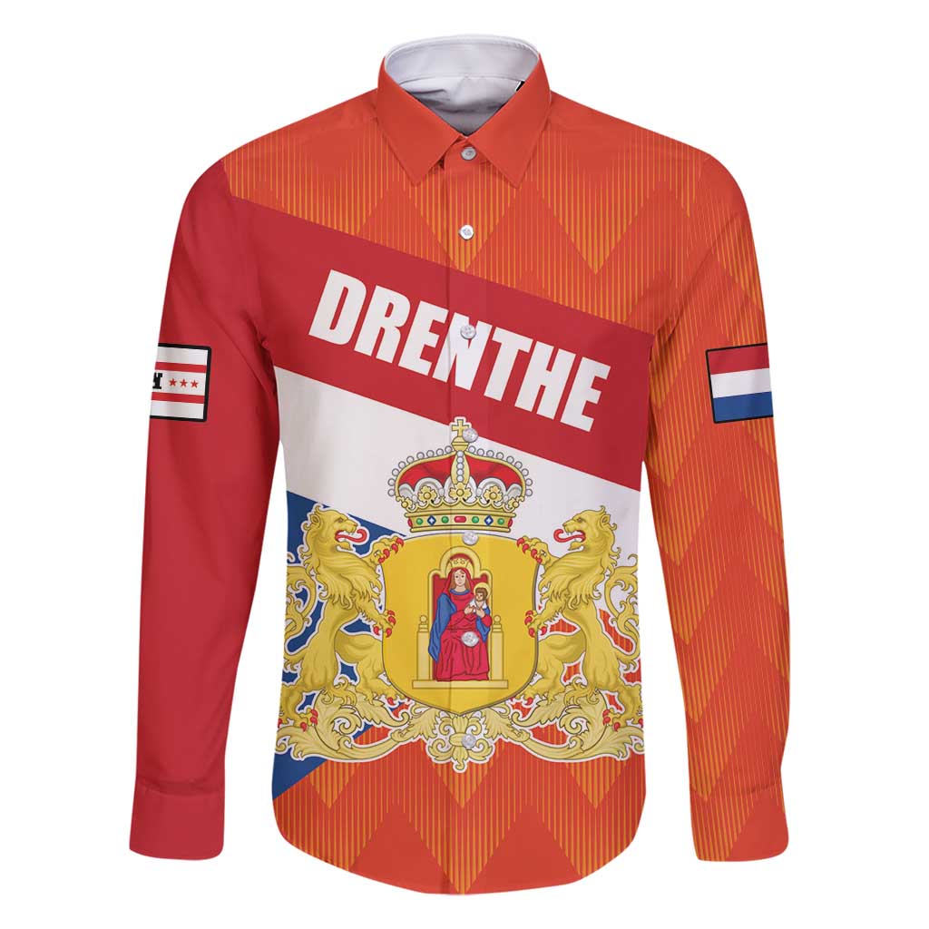 Netherlands Drenthe Province Personalized Family Matching Off Shoulder Short Dress and Hawaiian Shirt Flag of Drenthe