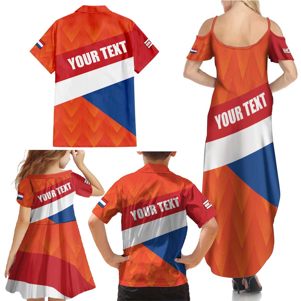 Netherlands Drenthe Province Personalized Family Matching Summer Maxi Dress and Hawaiian Shirt Flag of Drenthe