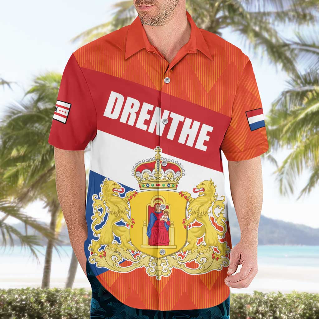Netherlands Drenthe Province Personalized Hawaiian Shirt Flag of Drenthe