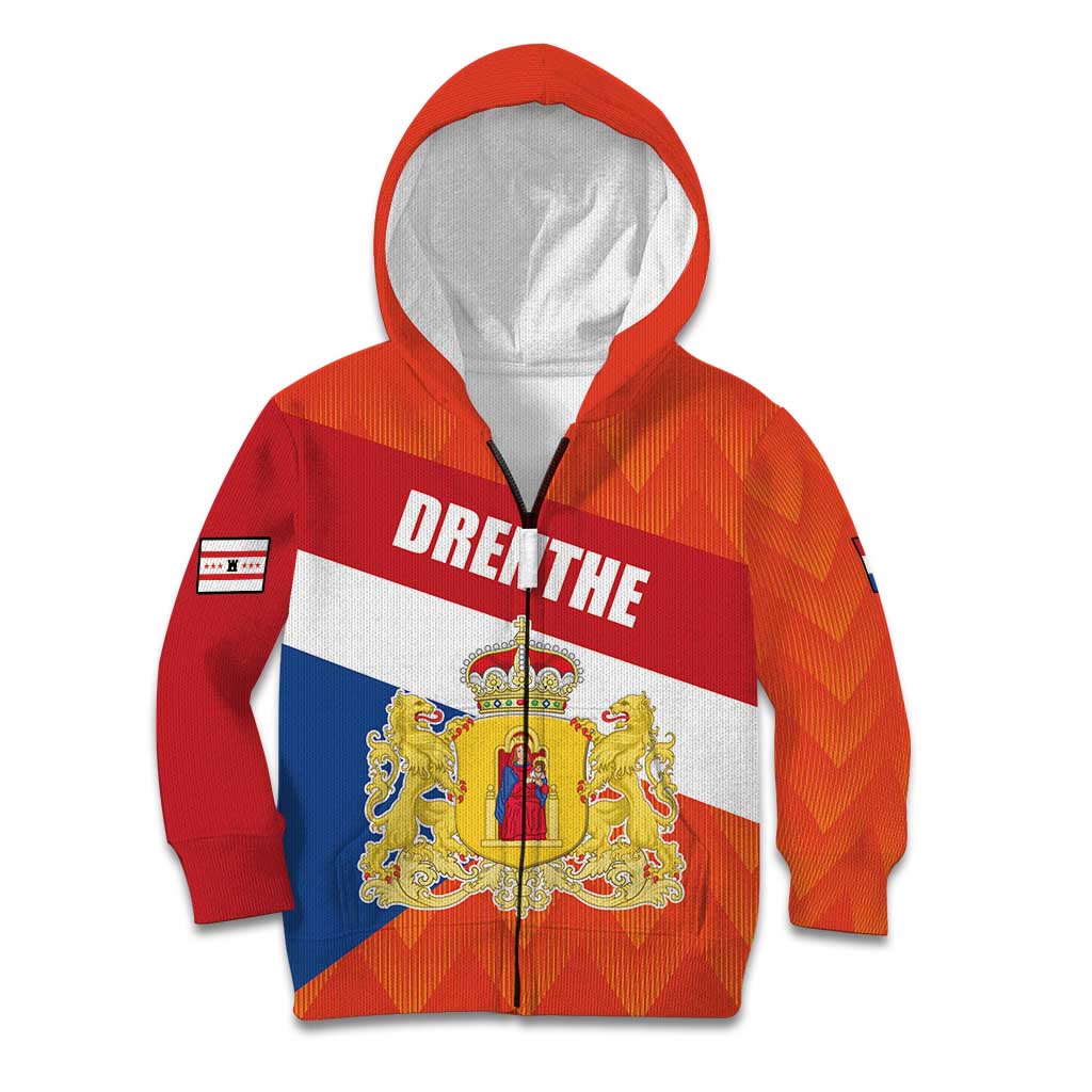 Netherlands Drenthe Province Personalized Kid Hoodie Flag of Drenthe
