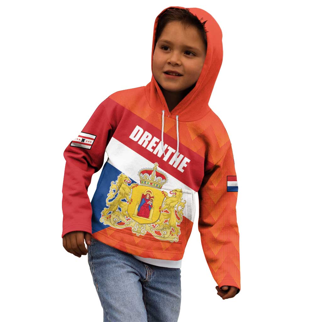 Netherlands Drenthe Province Personalized Kid Hoodie Flag of Drenthe