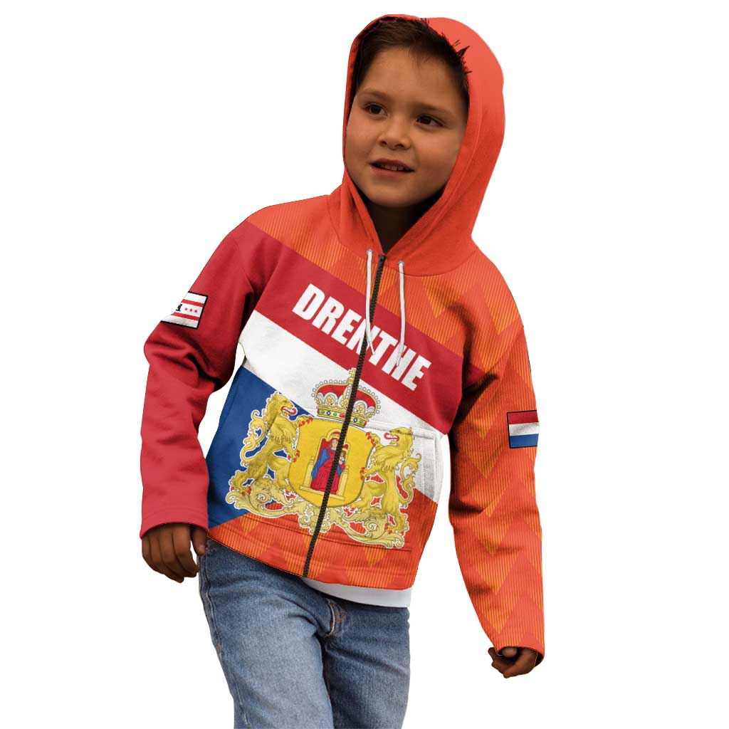 Netherlands Drenthe Province Personalized Kid Hoodie Flag of Drenthe
