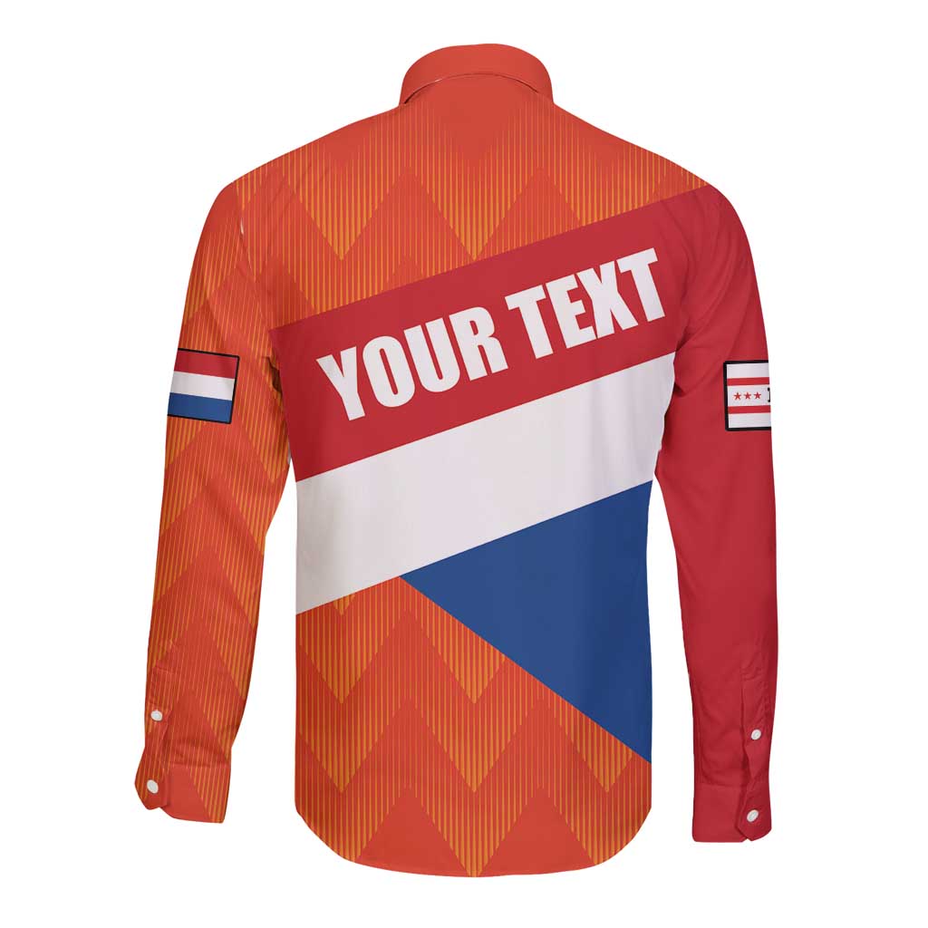 Netherlands Drenthe Province Personalized Long Sleeve Button Shirt Flag of Drenthe