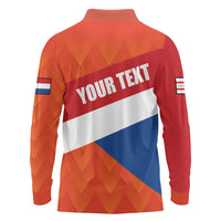 Netherlands Drenthe Province Personalized Long Sleeve Polo Shirt Flag of Drenthe