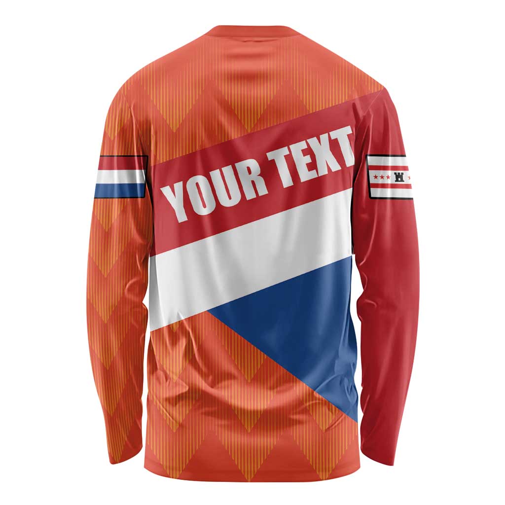 Netherlands Drenthe Province Personalized Long Sleeve Shirt Flag of Drenthe