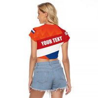 Netherlands Drenthe Province Personalized Raglan Cropped T Shirt Flag of Drenthe