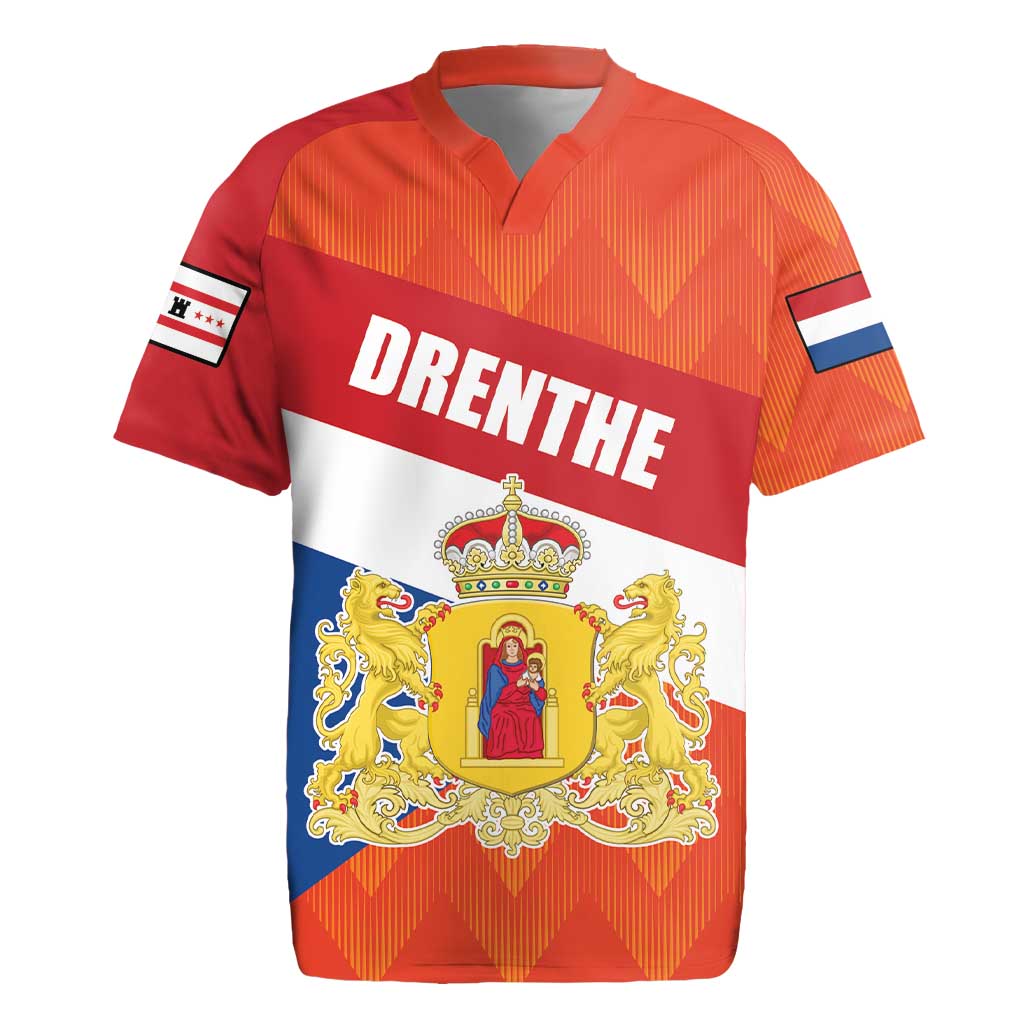 Netherlands Drenthe Province Personalized Rugby Jersey Flag of Drenthe