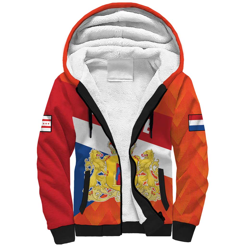 Netherlands Drenthe Province Personalized Sherpa Hoodie Flag of Drenthe