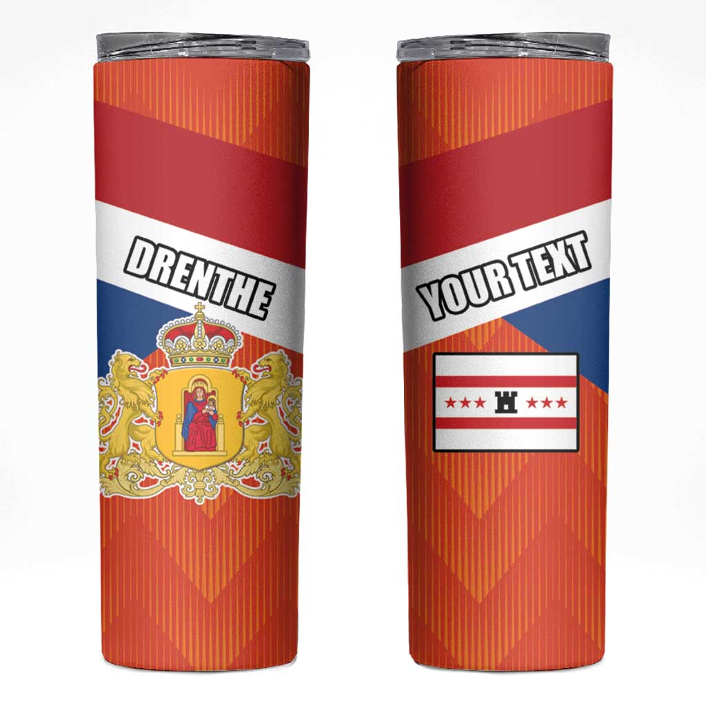 Netherlands Coat of arms of Drenthe Personalized Skinny Tumbler Flag of Drenthe