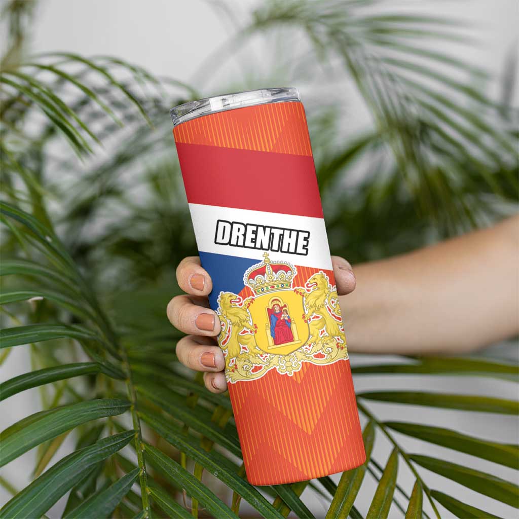 Netherlands Coat of arms of Drenthe Personalized Skinny Tumbler Flag of Drenthe