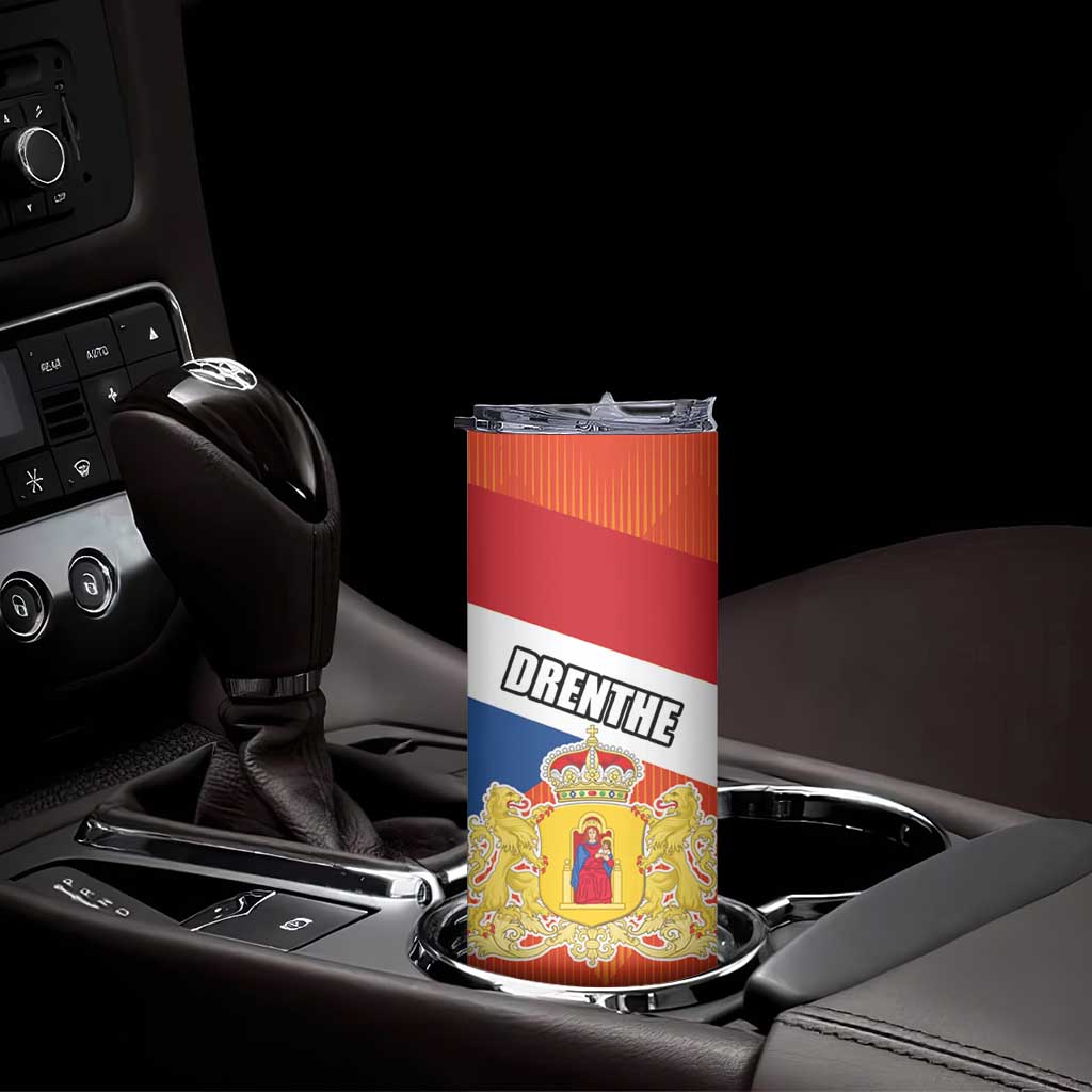 Netherlands Coat of arms of Drenthe Personalized Skinny Tumbler Flag of Drenthe