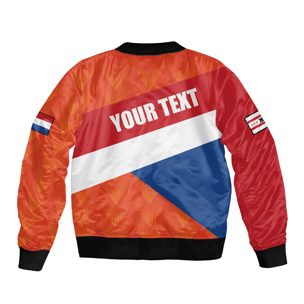 Netherlands Drenthe Province Personalized Sleeve Zip Bomber Jacket Flag of Drenthe