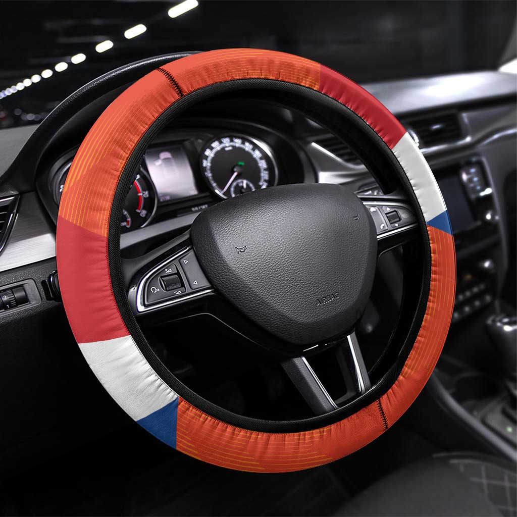 Netherlands Drenthe Province Steering Wheel Cover Flag of Drenthe