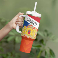 Netherlands Coat of arms of Drenthe Personalized Tumbler With Handle Flag of Drenthe