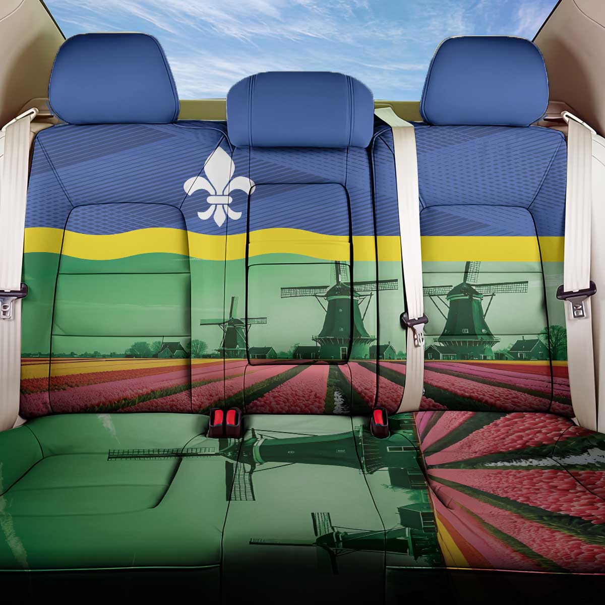Netherlands Flevoland Province Back Car Seat Cover Flag Style