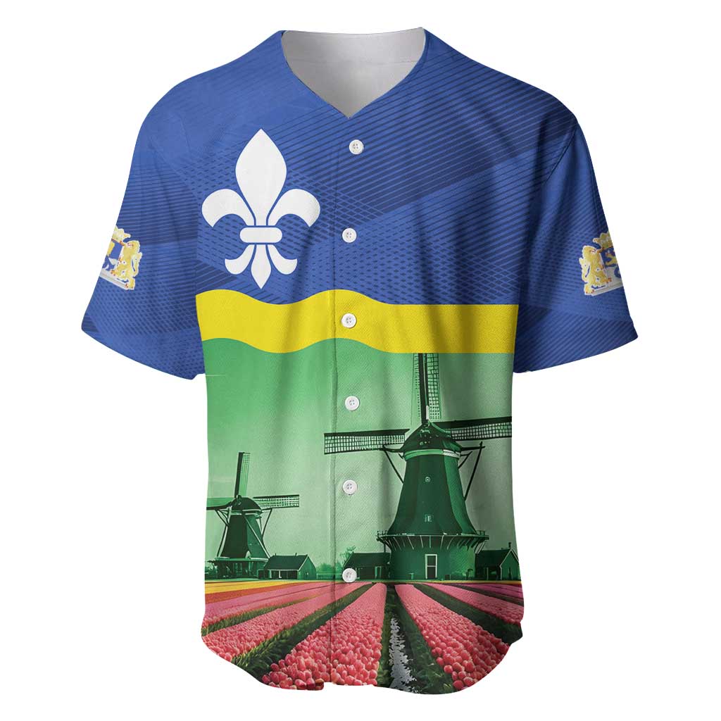 Netherlands Flevoland Province Baseball Jersey Flag Style