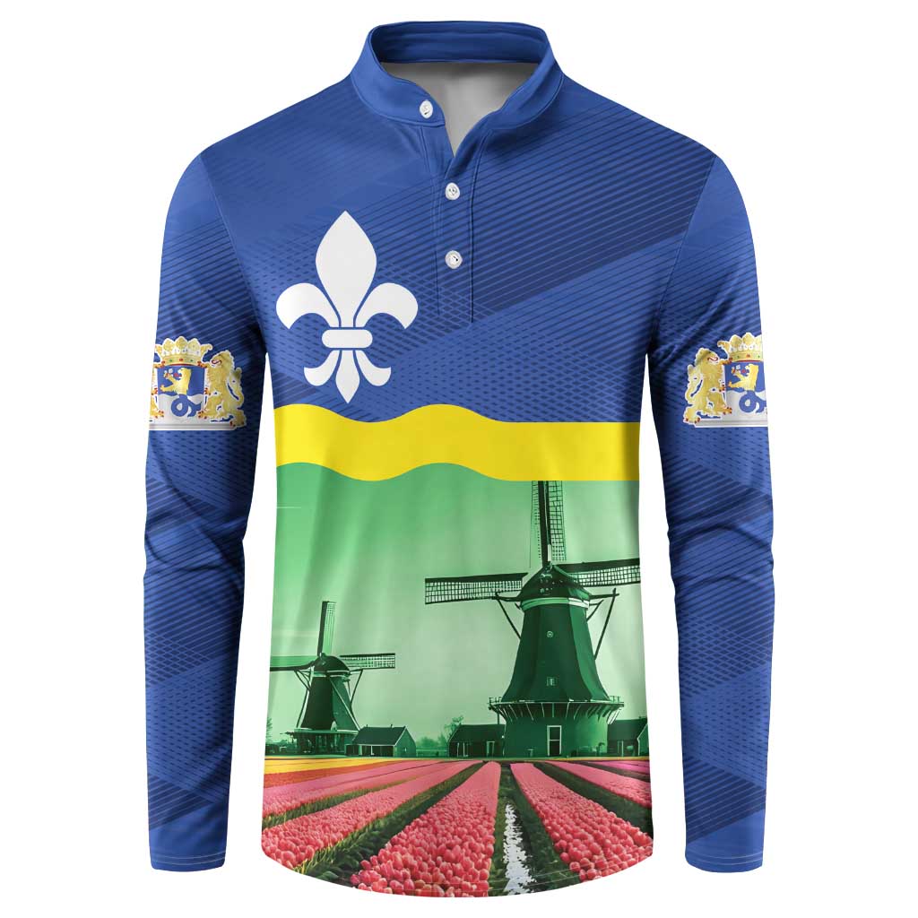 Netherlands Flevoland Province Button Sweatshirt Flag Style