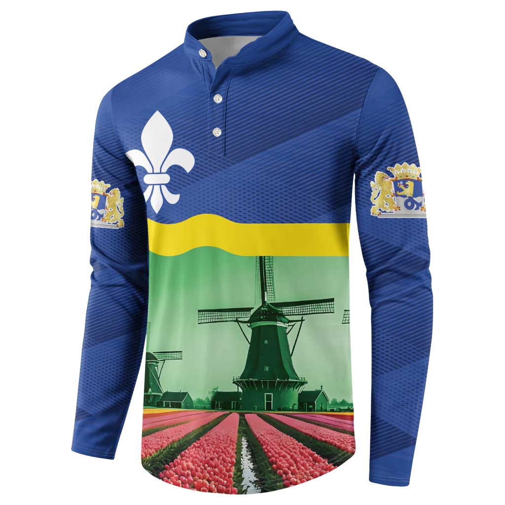 Netherlands Flevoland Province Button Sweatshirt Flag Style