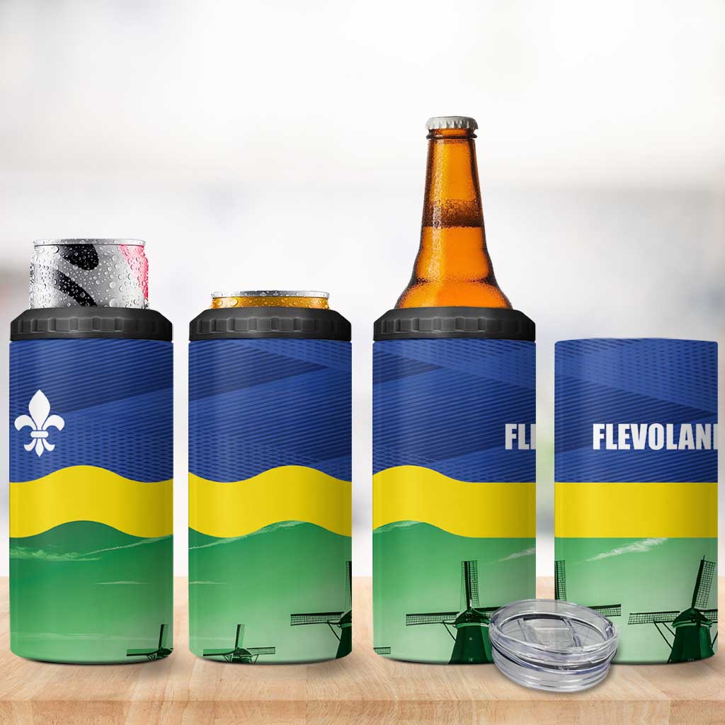 Netherlands Flevoland 4 in 1 Can Cooler Tumbler Flag Style