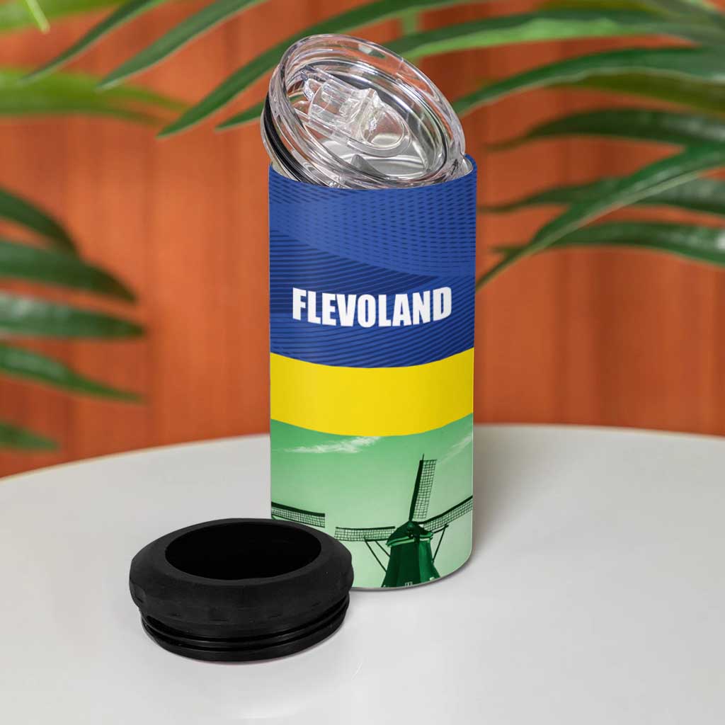 Netherlands Flevoland 4 in 1 Can Cooler Tumbler Flag Style