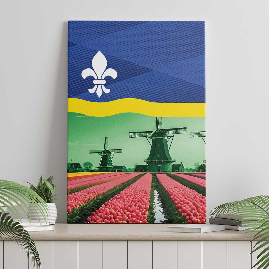 Netherlands Flevoland Province Canvas Wall Art Flag Style