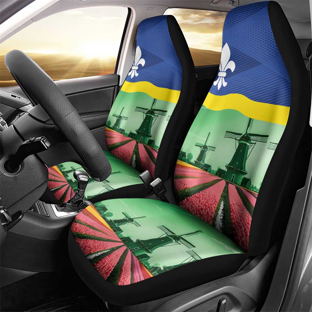 Netherlands Flevoland Province Car Seat Cover Flag Style