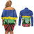 Netherlands Flevoland Province Couples Matching Off Shoulder Short Dress and Long Sleeve Button Shirt Flag Style