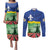 Netherlands Flevoland Province Couples Matching Puletasi and Long Sleeve Button Shirt Flag Style