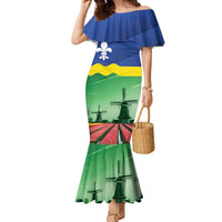 Netherlands Flevoland Province Family Matching Mermaid Dress and Hawaiian Shirt Flag Style