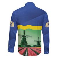 Netherlands Flevoland Province Family Matching Off Shoulder Short Dress and Hawaiian Shirt Flag Style