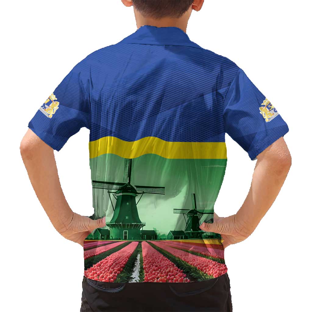 Netherlands Flevoland Province Family Matching Summer Maxi Dress and Hawaiian Shirt Flag Style