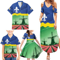 Netherlands Flevoland Province Family Matching Summer Maxi Dress and Hawaiian Shirt Flag Style
