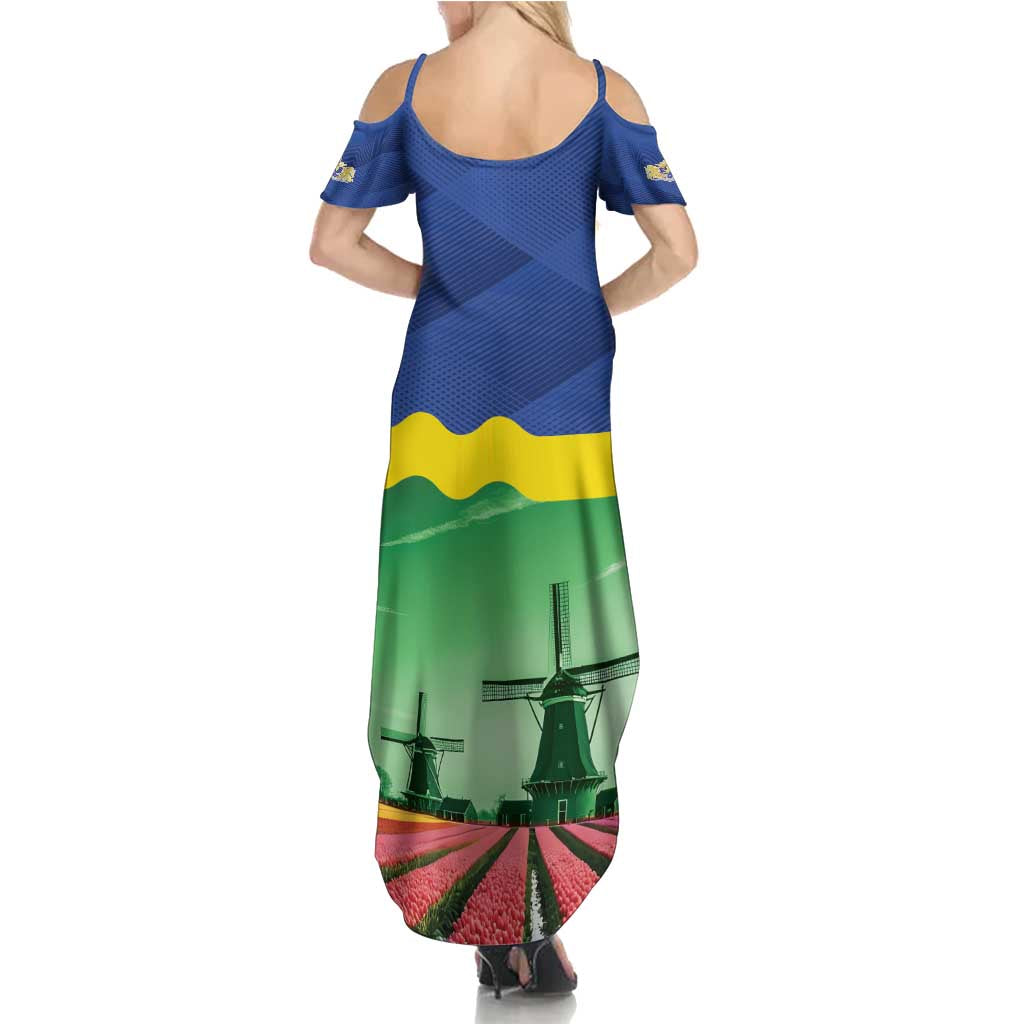 Netherlands Flevoland Province Family Matching Summer Maxi Dress and Hawaiian Shirt Flag Style