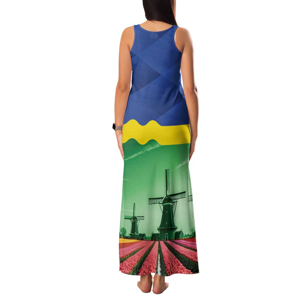 Netherlands Flevoland Province Family Matching Tank Maxi Dress and Hawaiian Shirt Flag Style