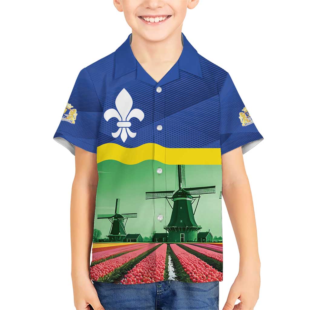 Netherlands Flevoland Province Kid Hawaiian Shirt Flag Style