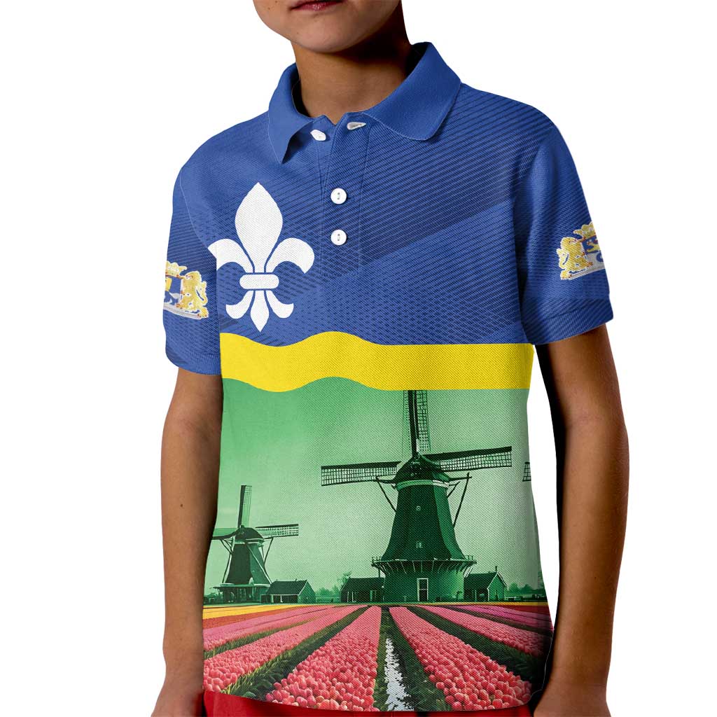 Netherlands Flevoland Province Kid Polo Shirt Flag Style