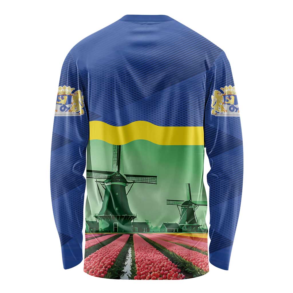 Netherlands Flevoland Province Long Sleeve Shirt Flag Style