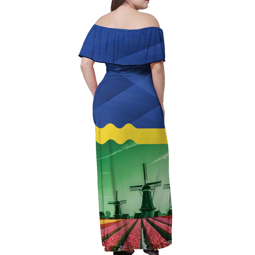 Netherlands Flevoland Province Off Shoulder Maxi Dress Flag Style