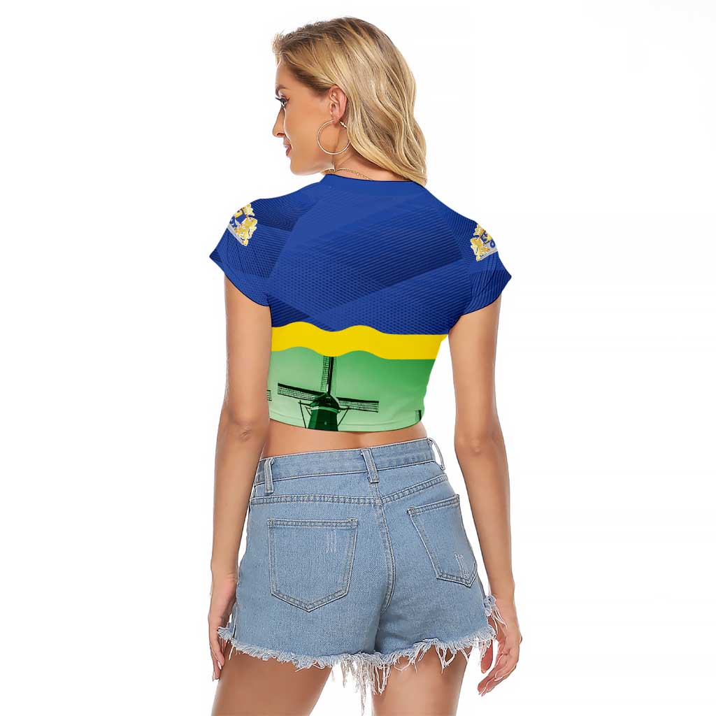 Netherlands Flevoland Province Raglan Cropped T Shirt Flag Style