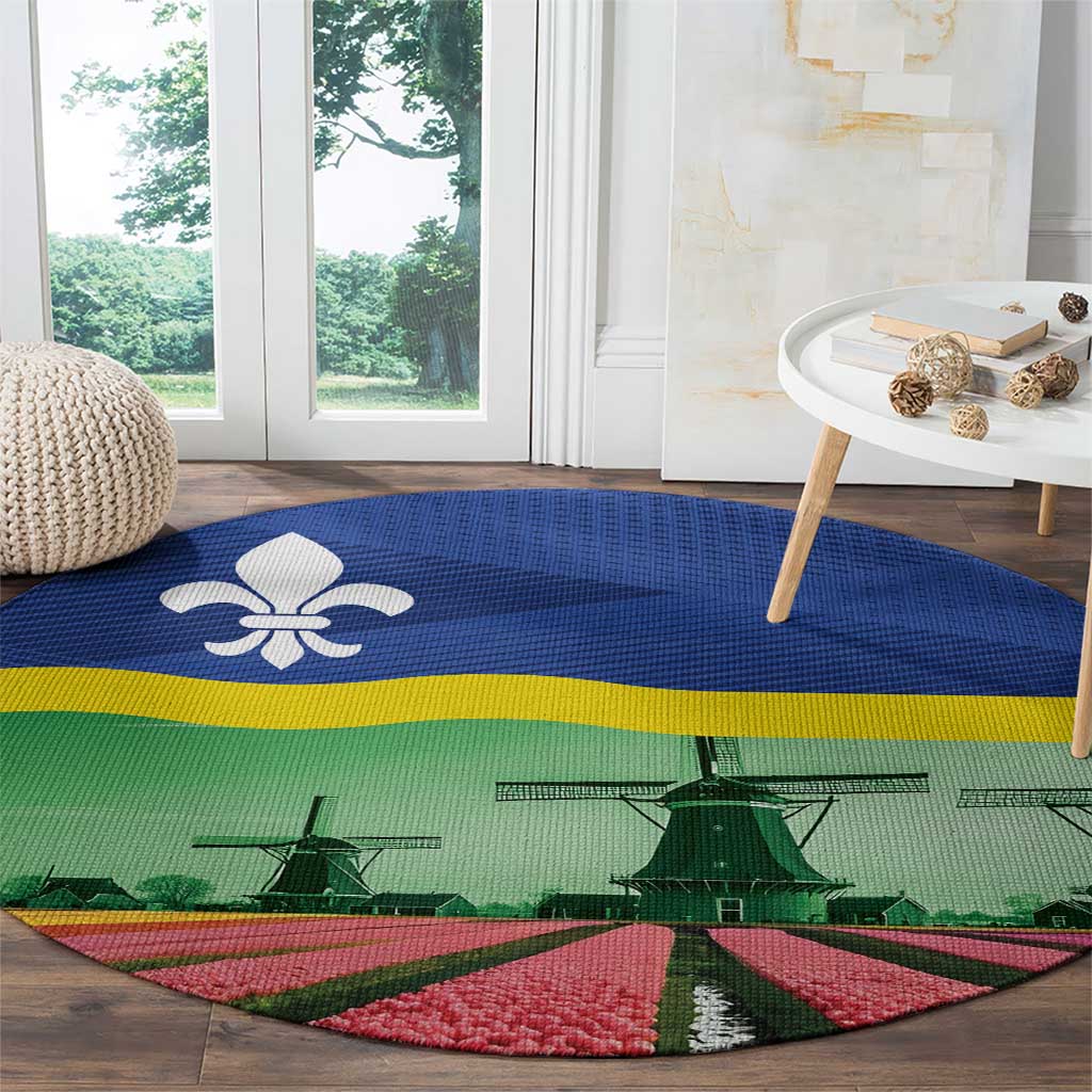 Netherlands Flevoland Province Round Carpet Flag Style