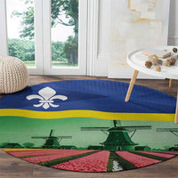 Netherlands Flevoland Province Round Carpet Flag Style
