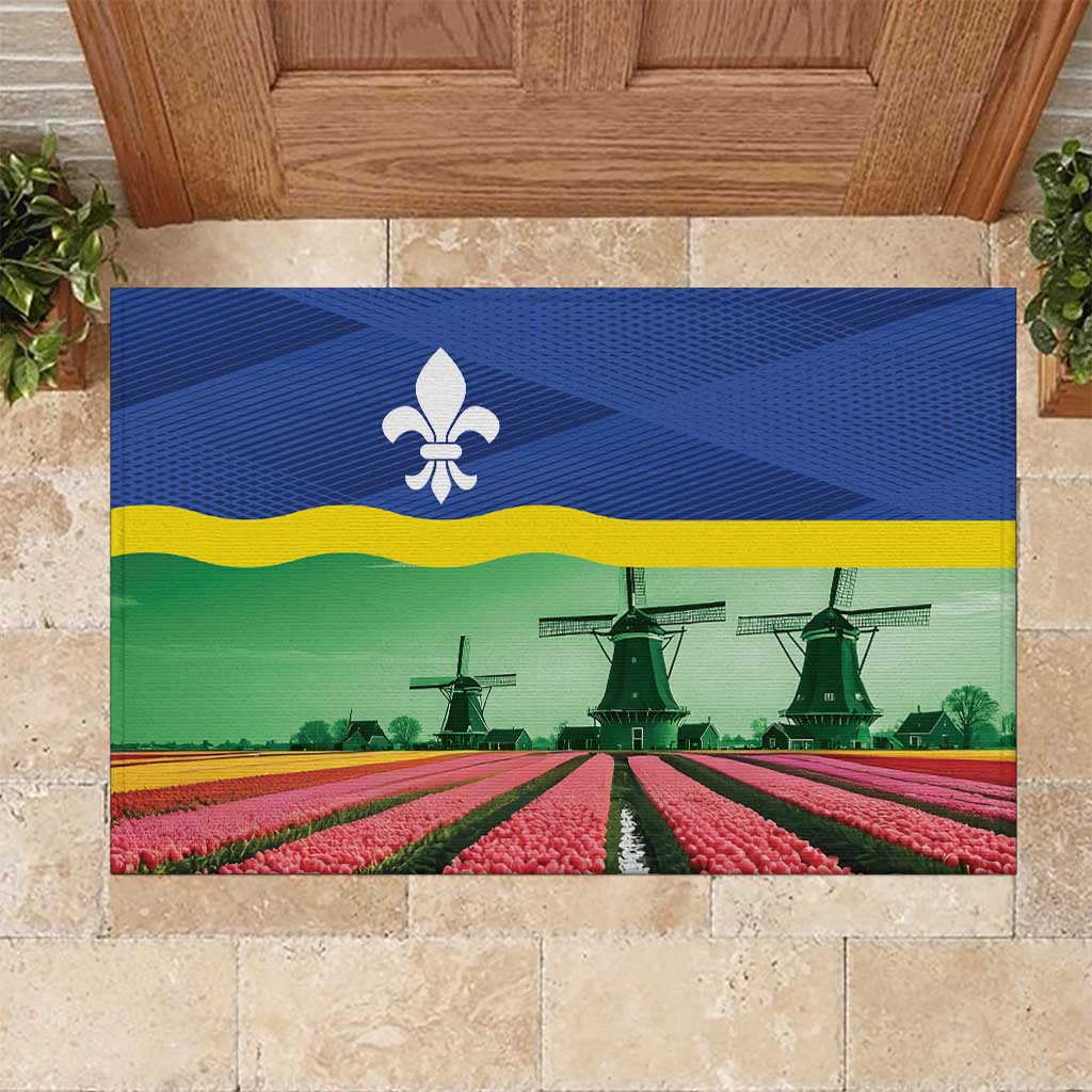 Netherlands Flevoland Province Rubber Doormat Flag Style
