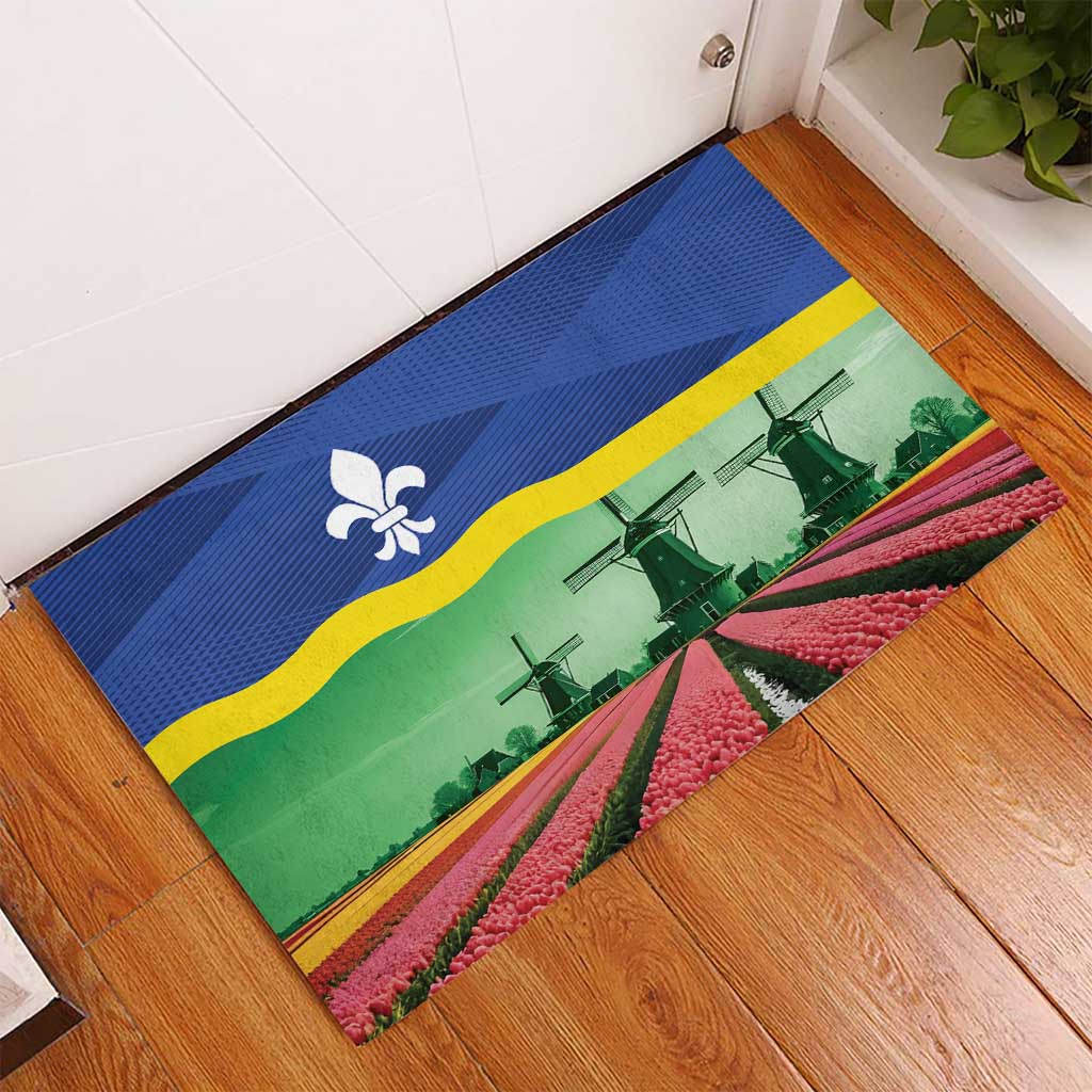 Netherlands Flevoland Province Rubber Doormat Flag Style