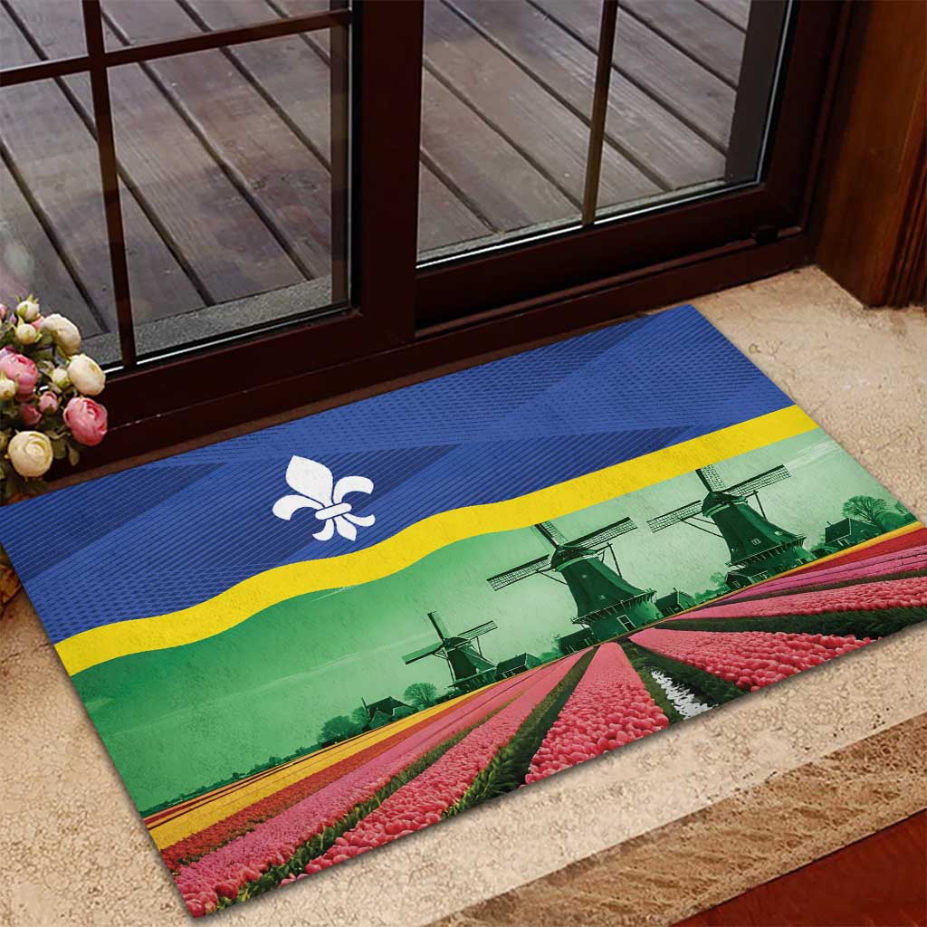 Netherlands Flevoland Province Rubber Doormat Flag Style