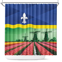 Netherlands Flevoland Province Shower Curtain Flag Style