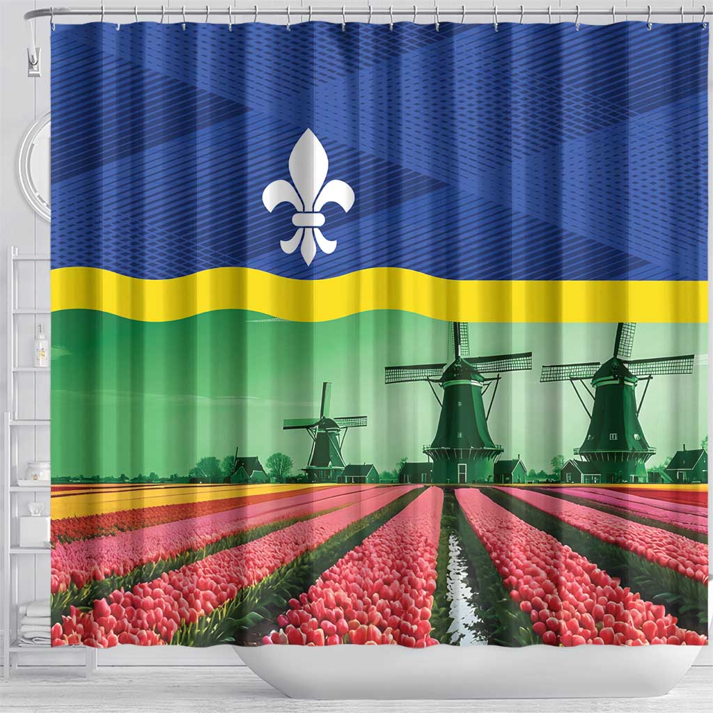 Netherlands Flevoland Province Shower Curtain Flag Style