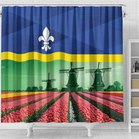 Netherlands Flevoland Province Shower Curtain Flag Style
