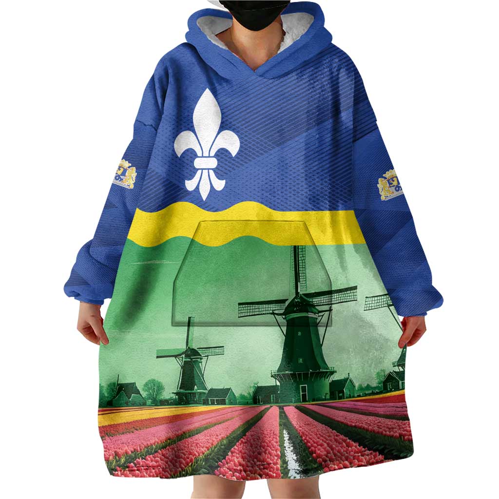 Netherlands Flevoland Province Wearable Blanket Hoodie Flag Style